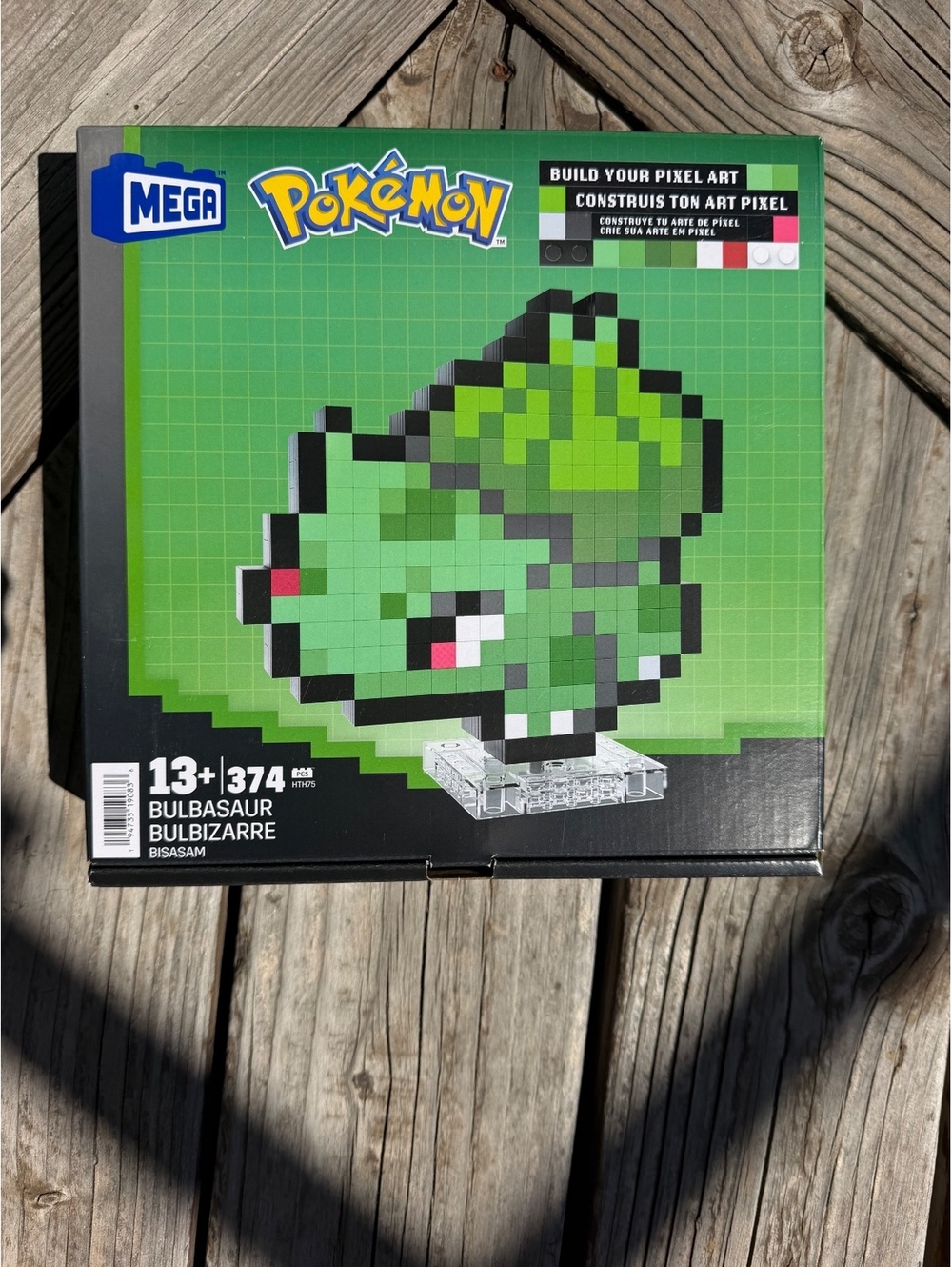 Mega Pokémon Bulbasaur Pixel Art Building Set - 374 Pieces, Ages 13+